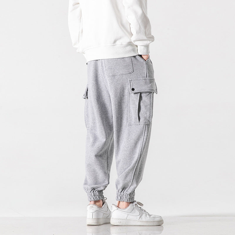 Japanese Solid Color Overalls And Sweatpants Trendy Brand Leggings For Teenagers
