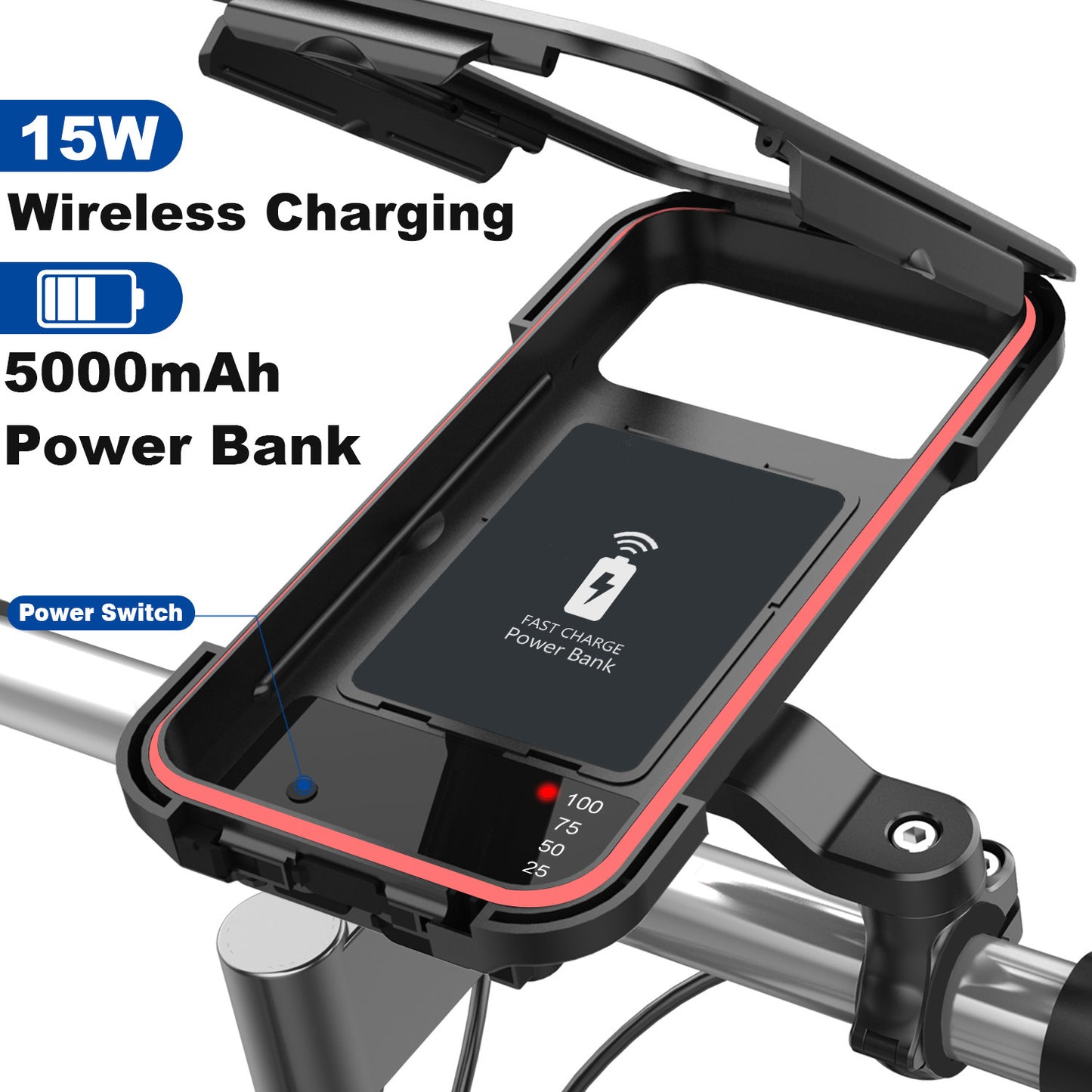 Waterproof Retractable Riding Bracket Wireless Charger